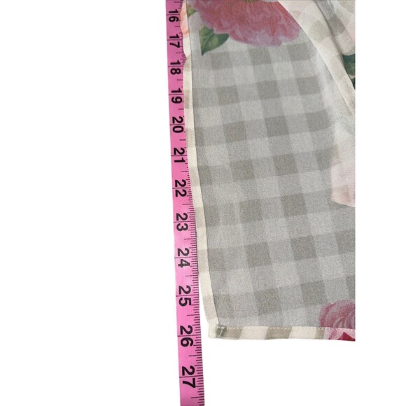 MONROE And MAIN Sheer Dress With Side Slits Size 1X Plus Floral Short Sleeve Key - Picture 7 of 9